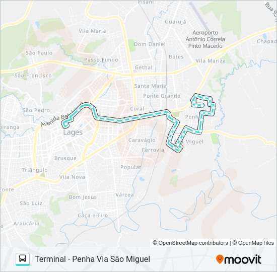 Mapa da linha 241 PENHA de ônibus