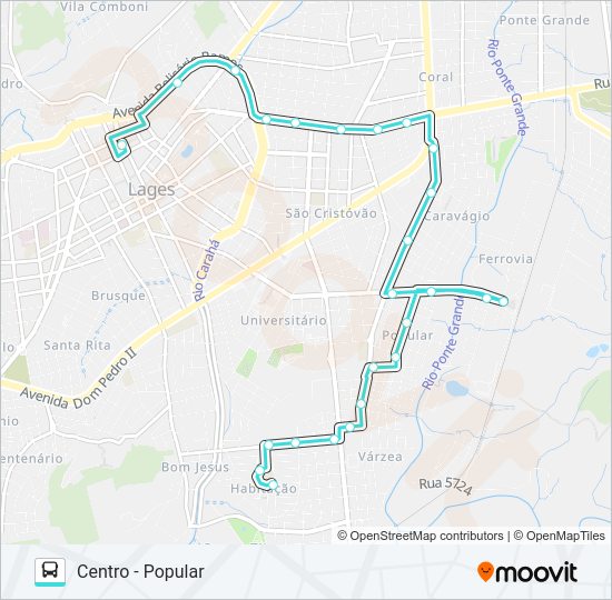 Mapa da linha 231 POPULAR de ônibus