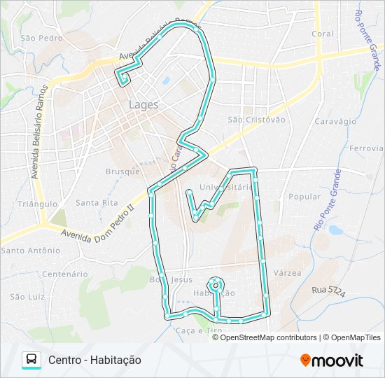 Mapa da linha 282 HABITAÇÃO de ônibus