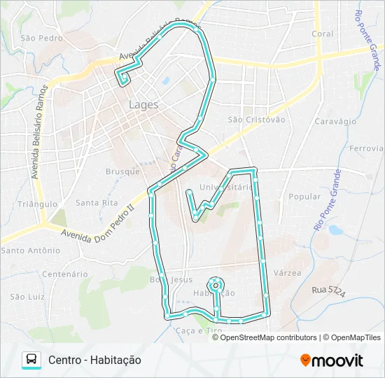 282 HABITAÇÃO Bus Line Map