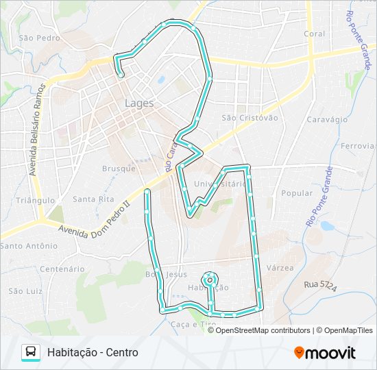 Mapa da linha 282 HABITAÇÃO de ônibus