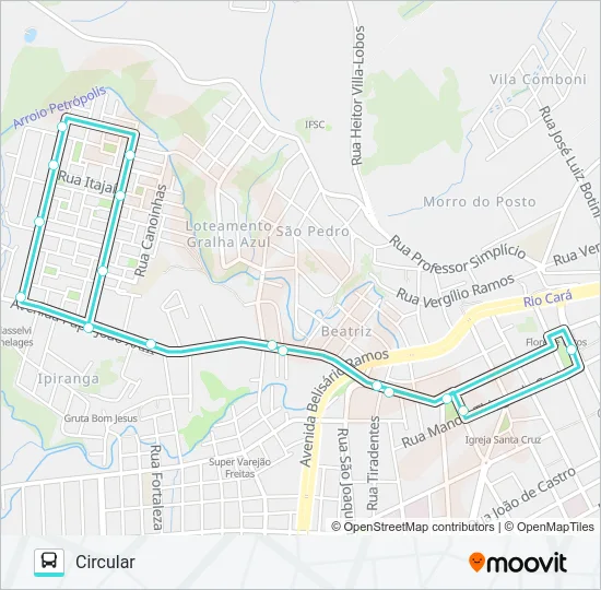 201 PETRÓPOLIS Bus Line Map