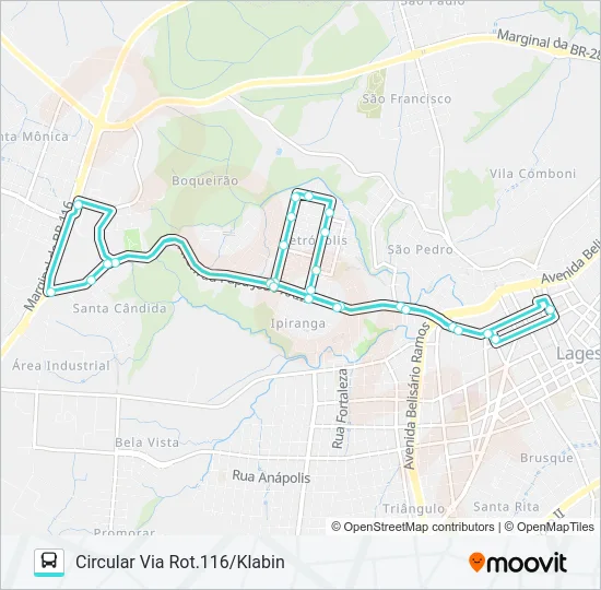 201 PETRÓPOLIS Bus Line Map