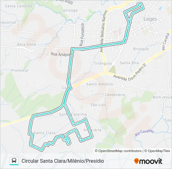 222 SANTA CLARA Bus Line Map