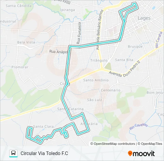 222 SANTA CLARA Bus Line Map
