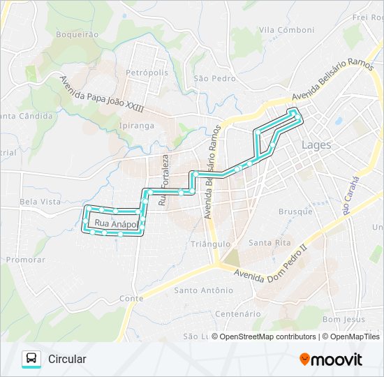 Mapa da linha 211 SANTA HELENA de ônibus
