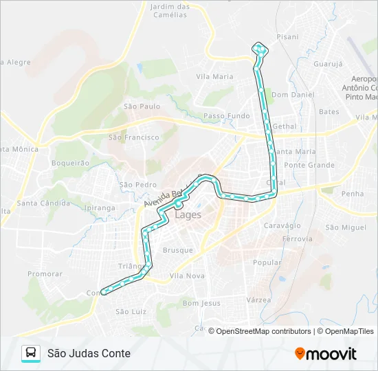 101 SÃO JUDAS CONTE Bus Line Map