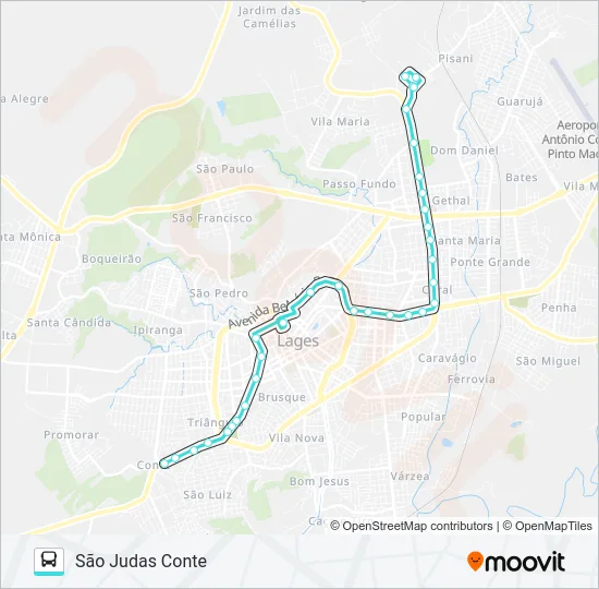 101 SÃO JUDAS CONTE Bus Line Map