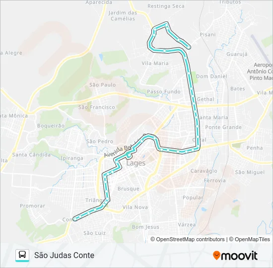 101 SÃO JUDAS CONTE Bus Line Map