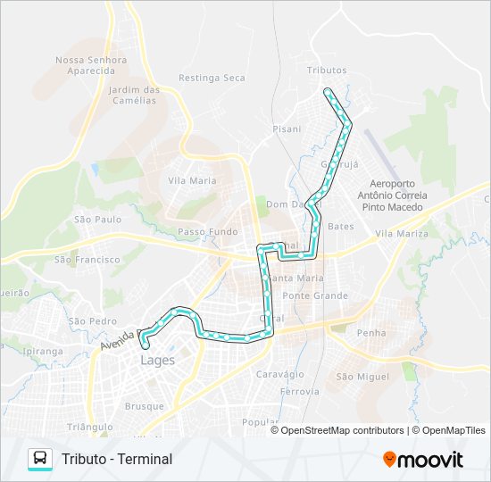 Mapa da linha 264 GUARUJÁ VIA CORAL de ônibus
