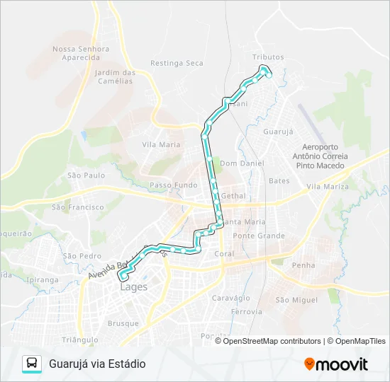 261 GUARUJÁ VIA ESTÁDIO Bus Line Map
