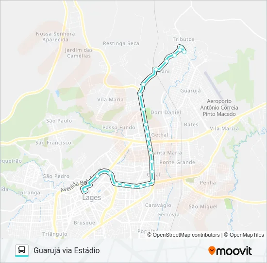 261 GUARUJÁ VIA ESTÁDIO Bus Line Map