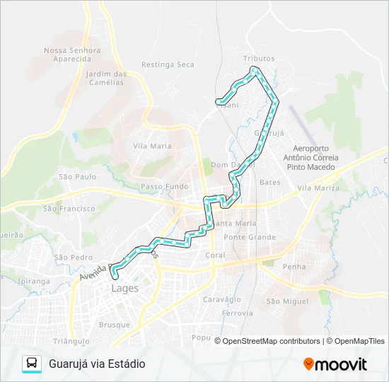 261 GUARUJÁ VIA ESTÁDIO Bus Line Map