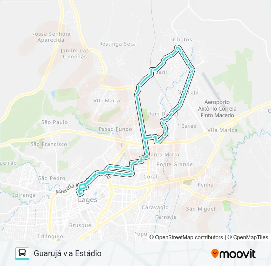 261 GUARUJÁ VIA ESTÁDIO Bus Line Map