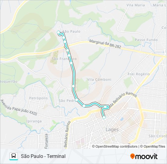 303 SÃO PAULO/SÃO FRANCISCO bus Line Map