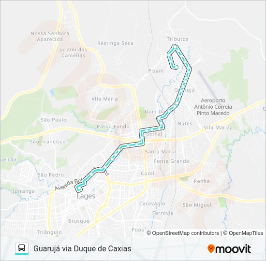 262 GUARUJÁ VIA DUQUE DE CAXIAS Bus Line Map