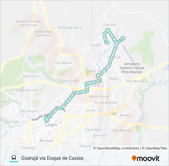 262 GUARUJÁ VIA DUQUE DE CAXIAS Bus Line Map