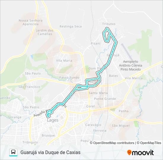 262 GUARUJÁ VIA DUQUE DE CAXIAS Bus Line Map