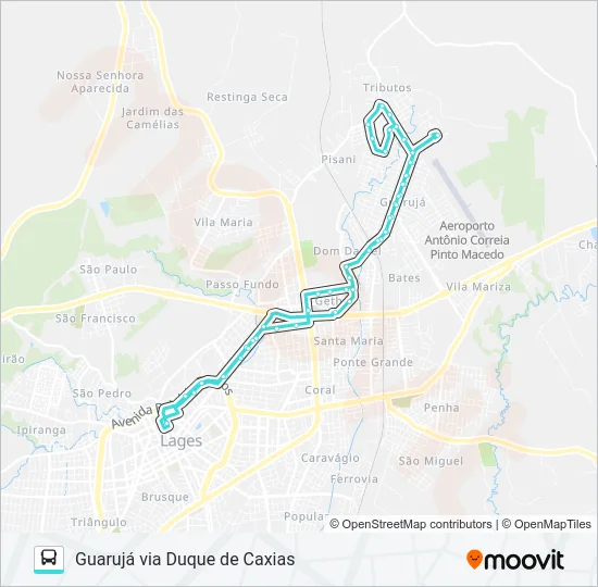 262 GUARUJÁ VIA DUQUE DE CAXIAS Bus Line Map
