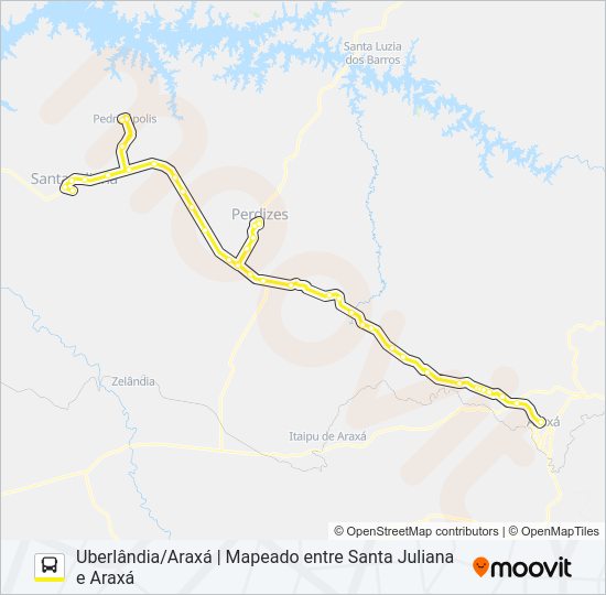 Mapa da linha GONTIJO 1052B de ônibus