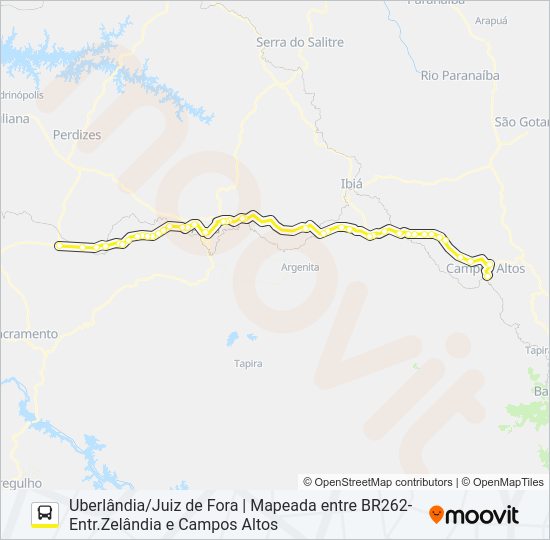Mapa da linha GONTIJO 4630 de ônibus