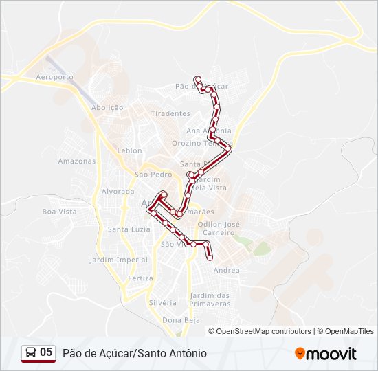 Mapa de 05 de autobús