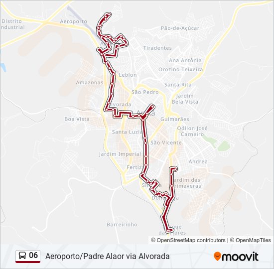 Mapa da linha 06 de ônibus