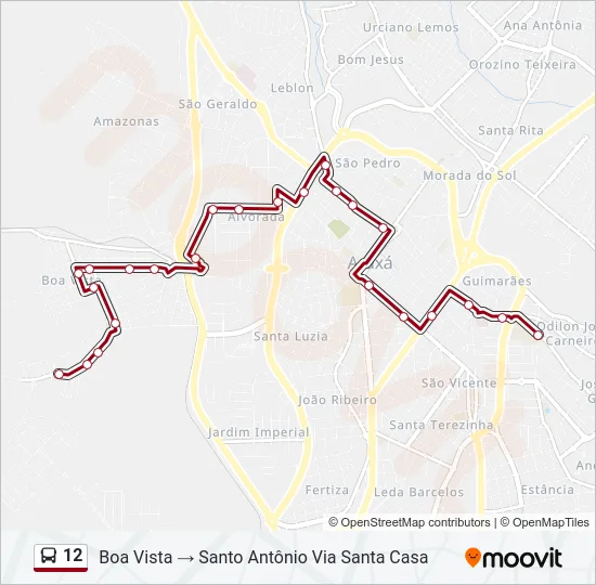 12 Bus Line Map