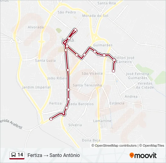14 Bus Line Map