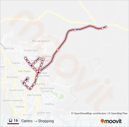 16 Bus Line Map