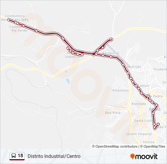 18 bus Line Map