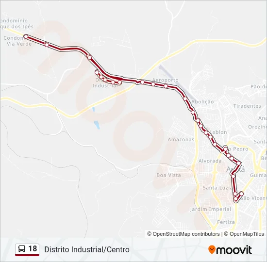 18 Bus Line Map
