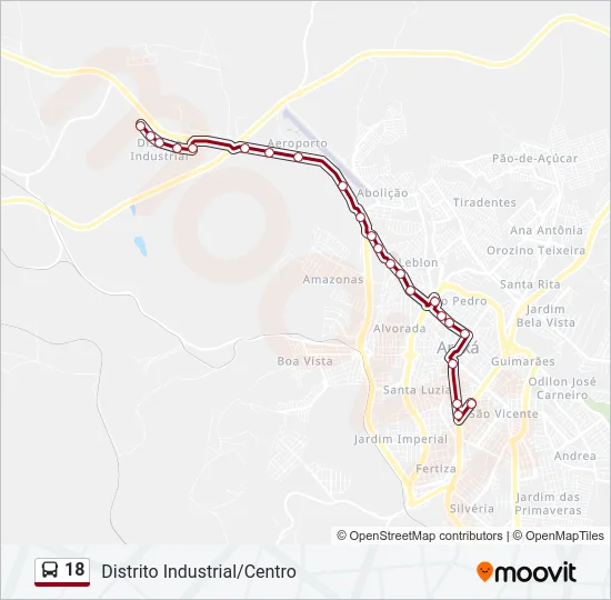 18 Bus Line Map