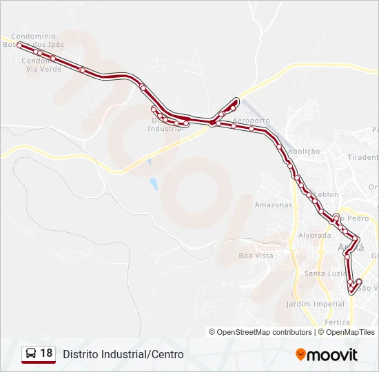 18 Bus Line Map