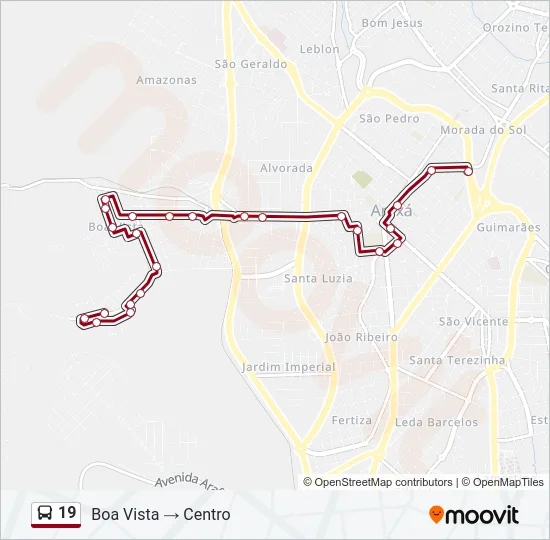 19 Bus Line Map
