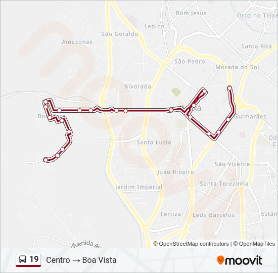 19 Bus Line Map