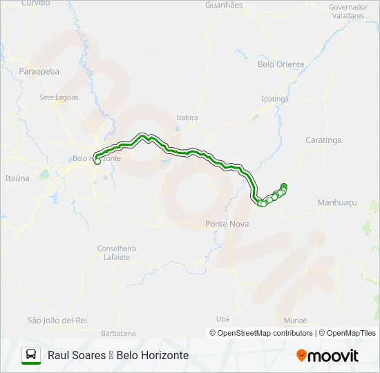 RAUL SOARES X BELO HORIZONTE Bus Line Map