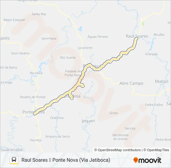PONTE NOVA X RAUL SOARES Bus Line Map