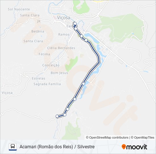 Mapa da linha 05 de ônibus