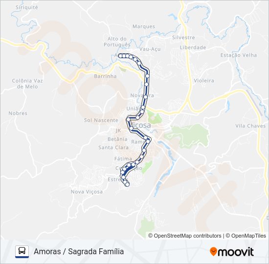 Mapa da linha 07 de ônibus