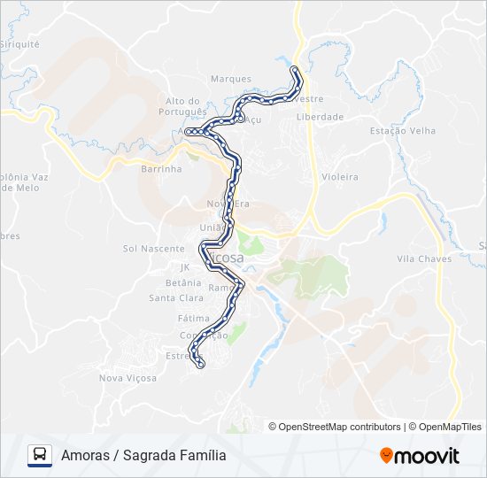 Mapa da linha 07 de ônibus