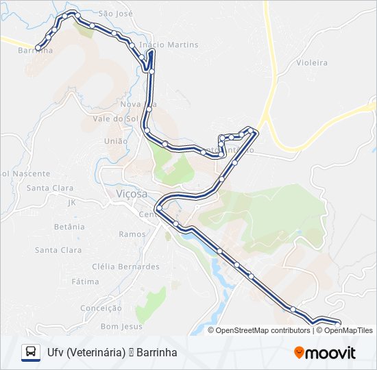 Mapa da linha 09 de ônibus