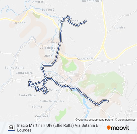 Mapa da linha 10 de ônibus