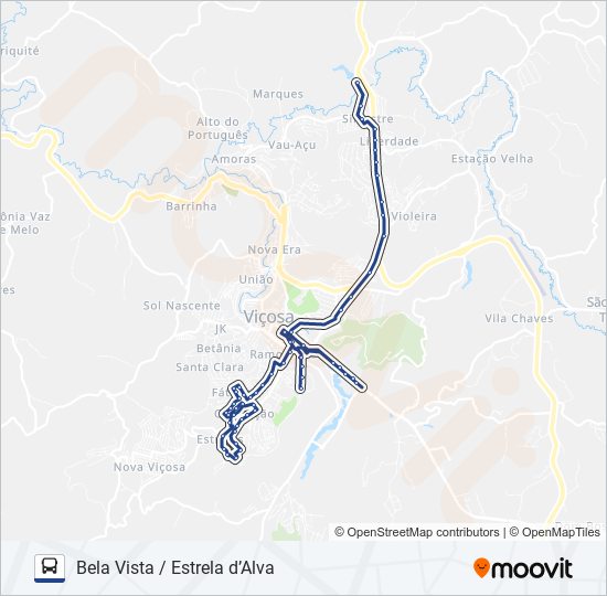 Mapa da linha 15 de ônibus