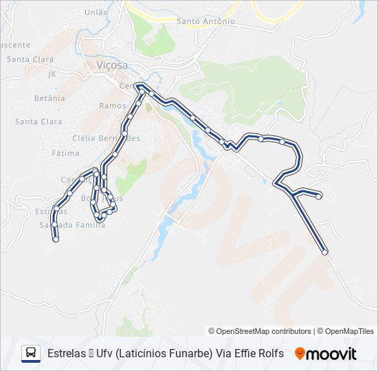 Mapa da linha 16 de ônibus