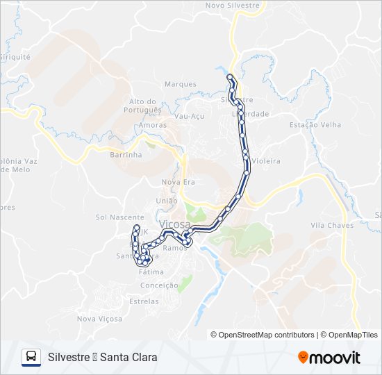 Mapa da linha 23 de ônibus