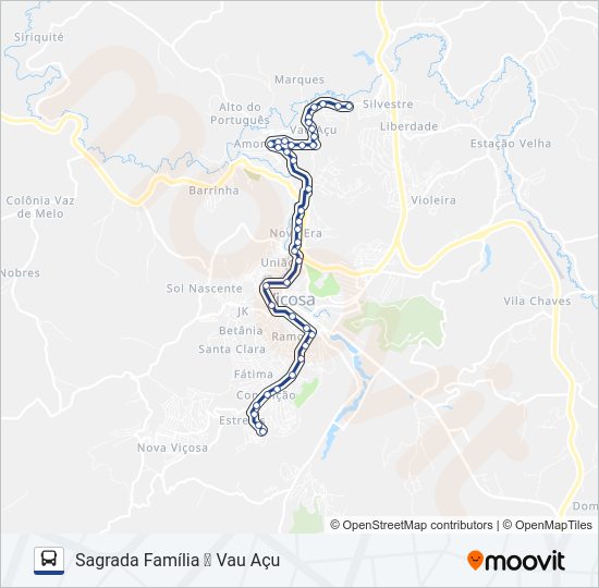 Mapa da linha 06A de ônibus