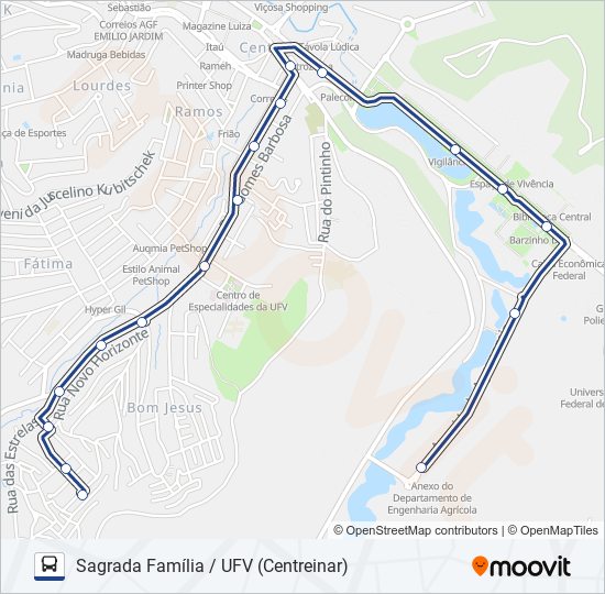 Mapa de 07B de autobús