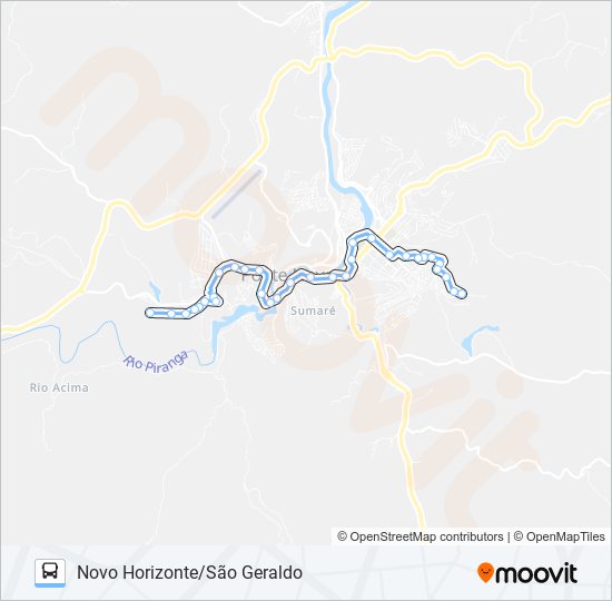 Mapa da linha 03 U de ônibus