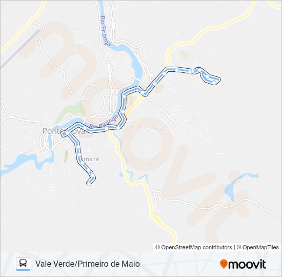 Mapa da linha 05 U de ônibus